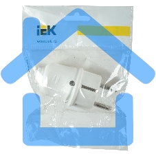 Вилка Iek EVP10-16-01-K01 ВПп10-01-Ст разборная прямая с з/к 16А белая