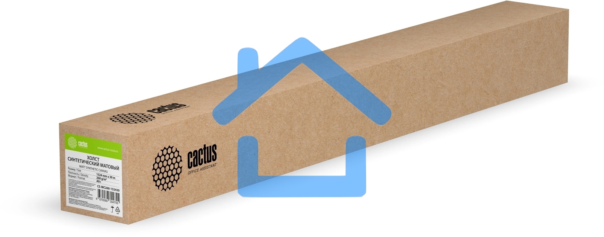 Холст Cactus CS-MC260-152430 A0+ 1524мм-30м/260г/м2/белый матовое синтетика для струйной печати втулка:50.8мм (2