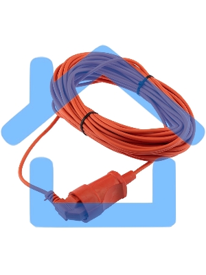 Удлинитель-шнур PROconnect ПВС 2х0.75, 20 м, б/з, 6 А, 1300 Вт, IP20, оранжевый (Сделано в России)