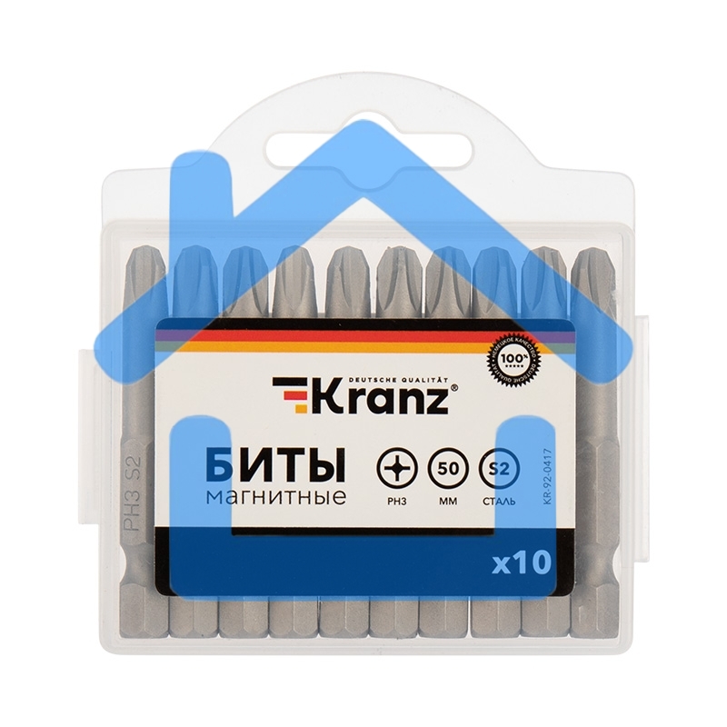 Бита PH3х50 мм для шуруповерта сталь S2 (упак. 10 шт.) Kranz