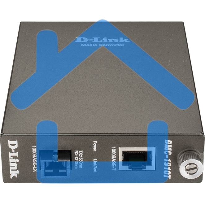 Медиаконвертор D-Link DMC-1910T/A9A, 1000Base-T to 1000Base-LX (up to 15 km, SC) Single Fiber Bi-Direction Media Converter. Transmitting and Receiving wavelength: TX 1550nm; RX 1310nm