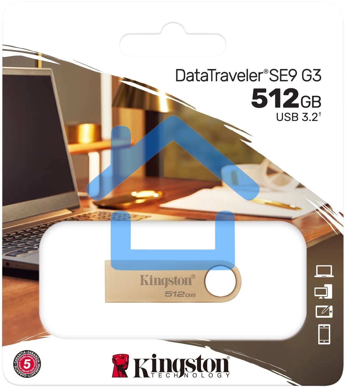 Флешка USB R/W Kingston DataTraveler SE9 DTSE9G3/512 Gb 512 Gb USB 3.0 серебристый