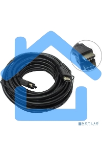 Кабель HDMI C-HM-HM-7.5M Wize, 7.5 м, v.2.0, 19M/19M, позол.разъемы, экран, черный, пакет