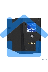 Источник бесперебойного питания ExeGate Power Smart ULB-650.LCD.AVR.1SH.2C13 650VA/360W, LCD, AVR,1*Schuko+2*C13, металлический корпус, черный