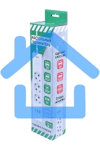 Бытовой удлинитель PowerCube, 3р с/з вык.,3USB, 3500 Вт, 16А, 1.9 м, 3*1,0 (белый) PC-5-2M