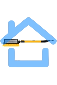 Щетка-сметка для снега со скребком Denzel, телескоп, поворотная голова, водосгон, 900-1200 мм 55308