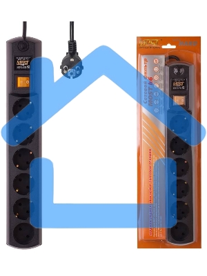 Сетевой фильтр Most H6 5м (6 розеток) черный (коробка)