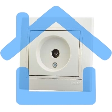 Розетка LEZARD 701-0303-130серия скр.проводки Мира ТВ оконечная кремовый со вст.