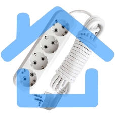 Удлинитель 4х3м с заземл. 16А IP20 Е-304 АБС-пл. ПВС 3х1 UNIVersal 9631981