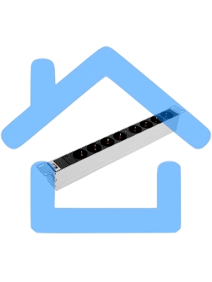 Блок розеток Rem-32 с инд., 8 Schuko, 32A, алюм., 19