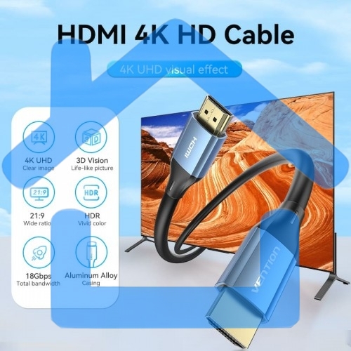 Кабель Vention HDMI High speed v2.0 with Ethernet 19M/19M - 15м