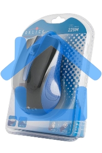 Мышь проводная Oklick 225M черный/синий, 1200 dpi, USB, кнопки - 3