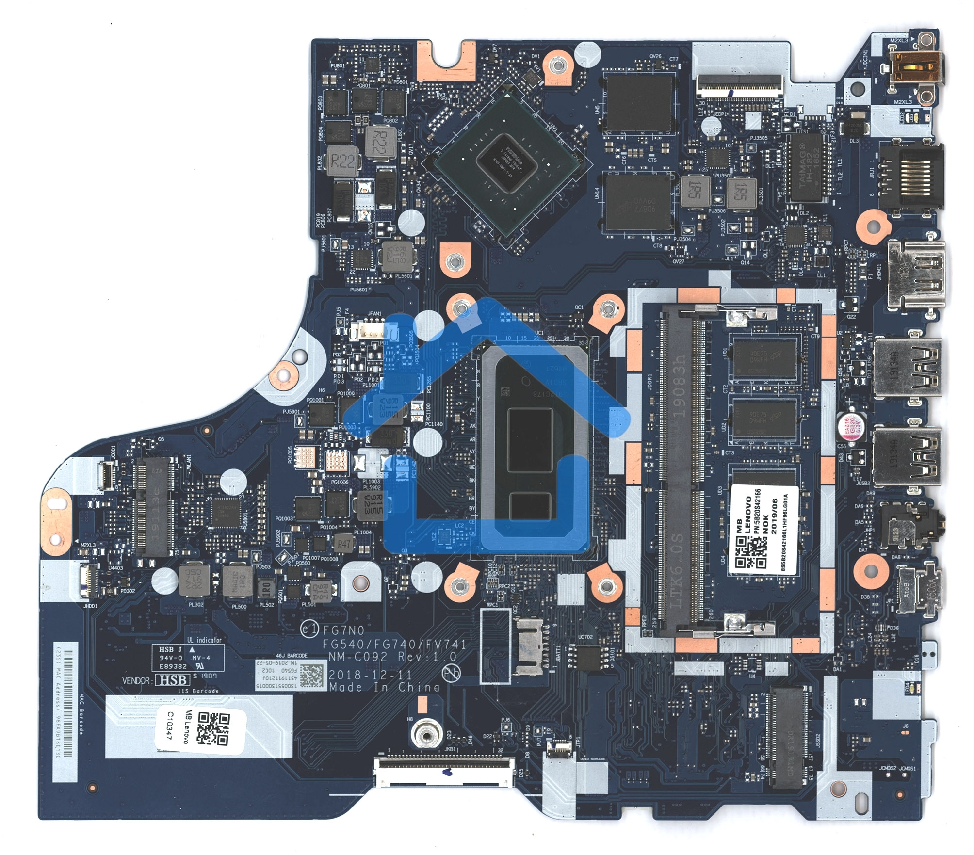 Материнская плата для Lenovo L340-15IWL L340-17IWL i3-8145U 4G GPU MX110 2G