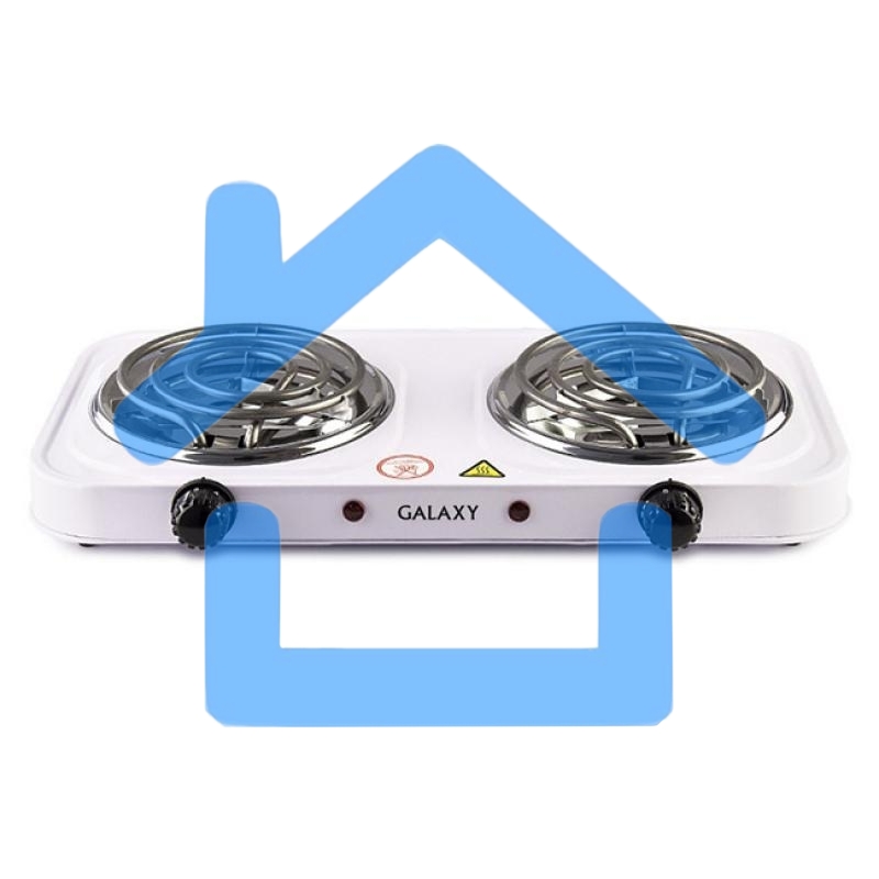 Электрическая плитка Galaxy Line GL 3004, белый, электрическая, 2000 Вт (1000Вт+1000Вт)