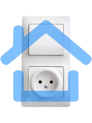 Блок комбинированный GLOSSA розетка + выкл. 1-кл. бел. SchE GSL000160