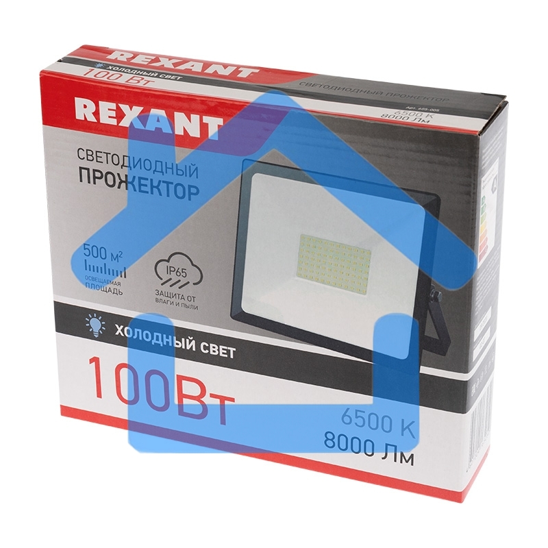 Прожектор светодиодный Rexant 605-005 100 Вт 200–260В IP65 8000 лм 6500 K холодный свет
