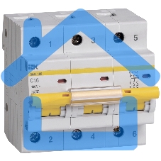 Выключатель автоматический модульный 3п C 16А 10кА ВА47-100 ИЭК MVA40-3-016-C