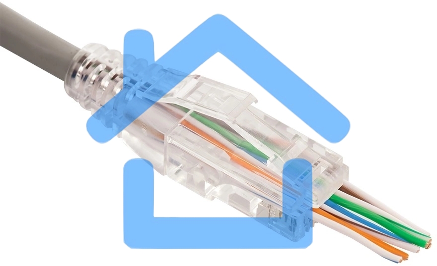 Коннектор RJ45 тип EZ, 8P8C, UTP, Cat.6, универсальный, со вставкой, покрытие 50 микрон,100 шт.