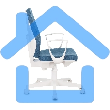 Кресло компьютерное Бюрократ CH-W545 синий 38-415, крестовина пластик, пластик белый