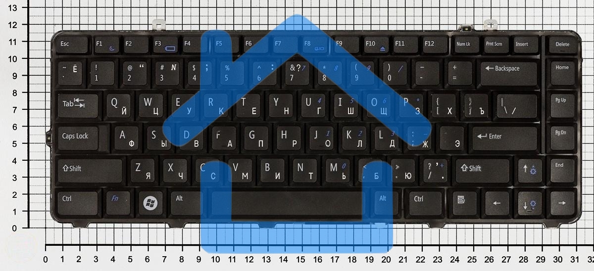 Клавиатура для ноутбука Dell Studio 1535 1536 1537 черная