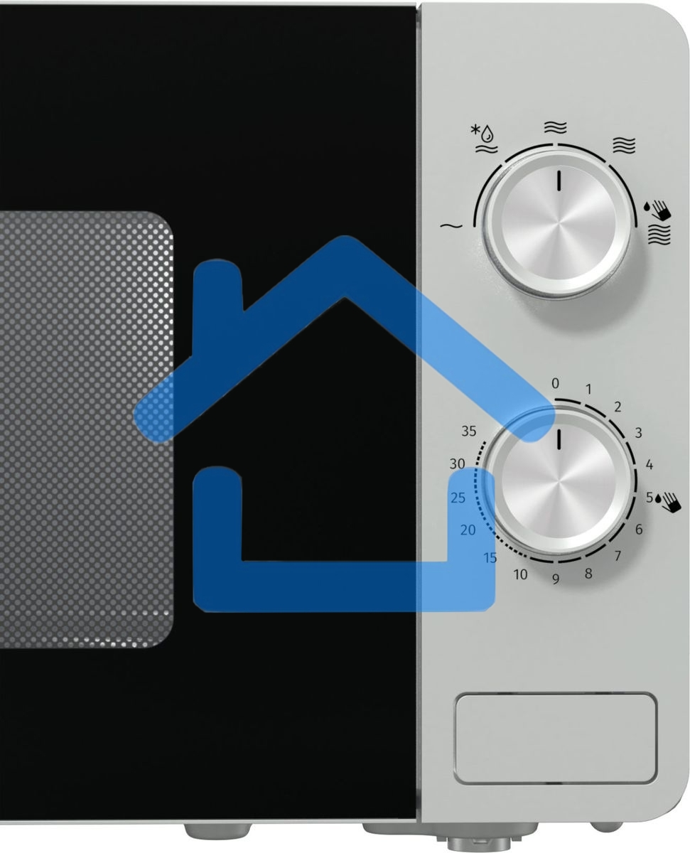 Микроволновая печь Gorenje MO20E1S серебристый, 20 л, 800 Вт, переключатели - поворотный механизм