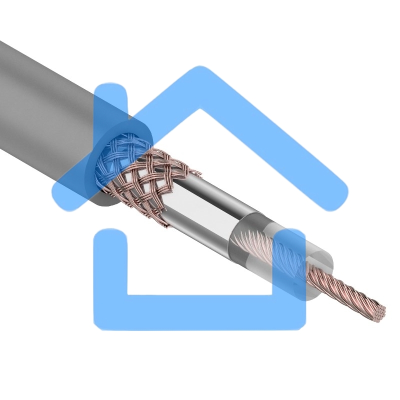 Кабель коаксиальный Rexant RG-58 A/U, 50 Ом, Cu/Al/Cu, 64%, бухта 100 м, серый