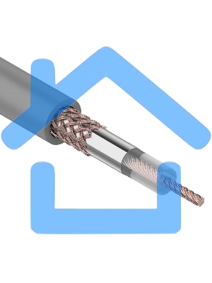 Кабель коаксиальный Rexant RG-58 A/U, 50 Ом, Cu/Al/Cu, 64%, бухта 100 м, серый