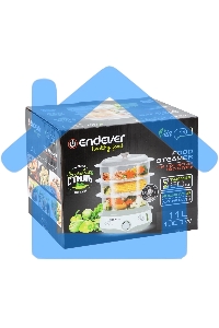 Пароварка Endever Vita-170, белый/серый, мощность 1000 Вт, объем 11 л