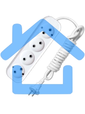 Удлинитель 4х2м без заземл. 10А IP20 Е-204 АБС-пл. ПВС 2х0.75 UNIVersal 9634266