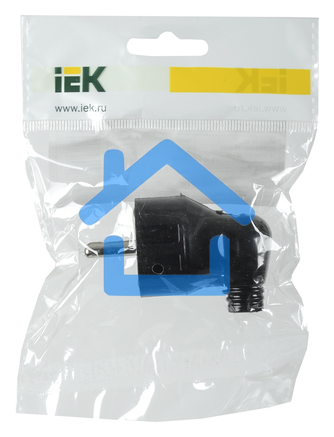 Вилка Iek EVP11-16-01-K02 ВПу11-02-Ст разборная угловая с з/к 16А черная