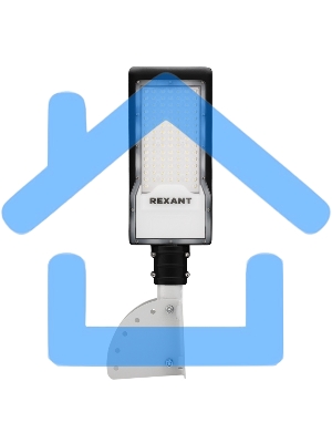 Кронштейн для консольного светильника КР-3.1 накладного монтажа или под бандажную ленту с переменным углом серый (сталь 2 мм, 230х150х150, Ø 57) Rexant