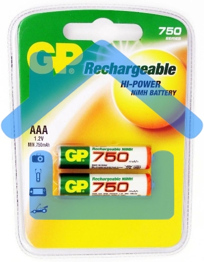 Аккумулятор GP 75AAAHC AAA NiMH 750mAh (2шт)