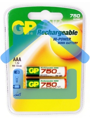 Аккумулятор GP 75AAAHC AAA NiMH 750mAh (2шт)