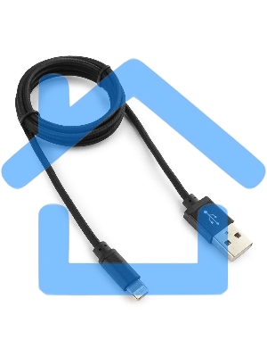 Кабель USB2.0 Cablexpert CC-ApUSB2bk1m, AM/Lightning 8P, 1м, нейлоновая оплетка, алюминиевые разъемы, черный, пакет