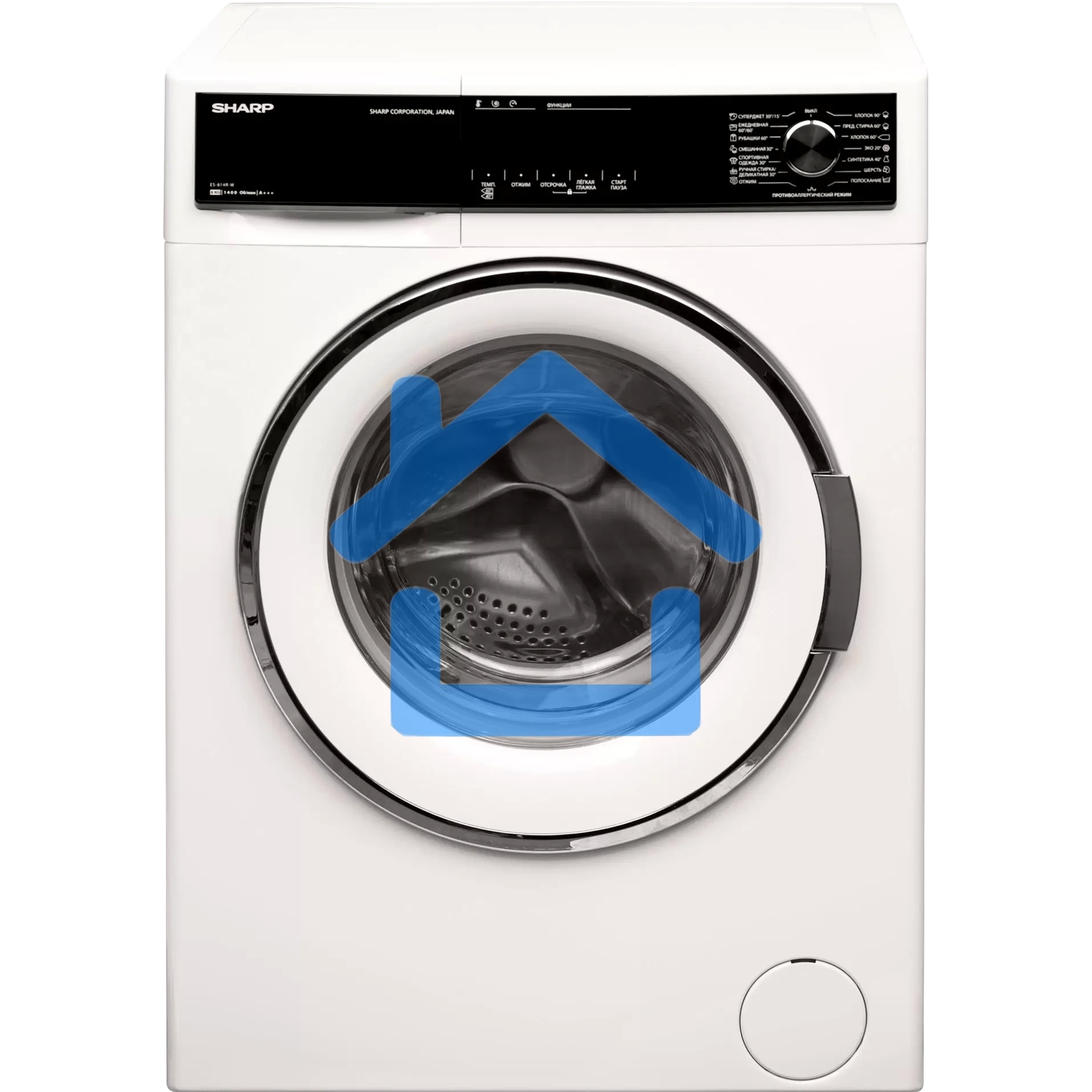 Стиральная машина Sharp ES814RW белый, загрузка фронтальная 8 кг, 1400 об/мин, класс: A+++