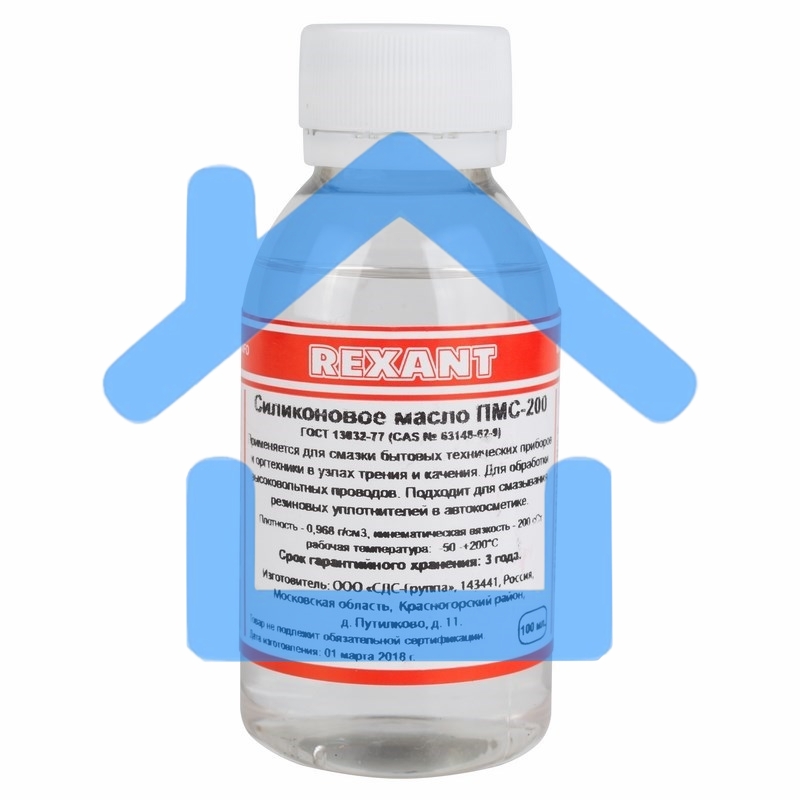Силиконовое масло Rexant, ПМС-200, 100 мл, флакон, (Полиметилсилоксан)