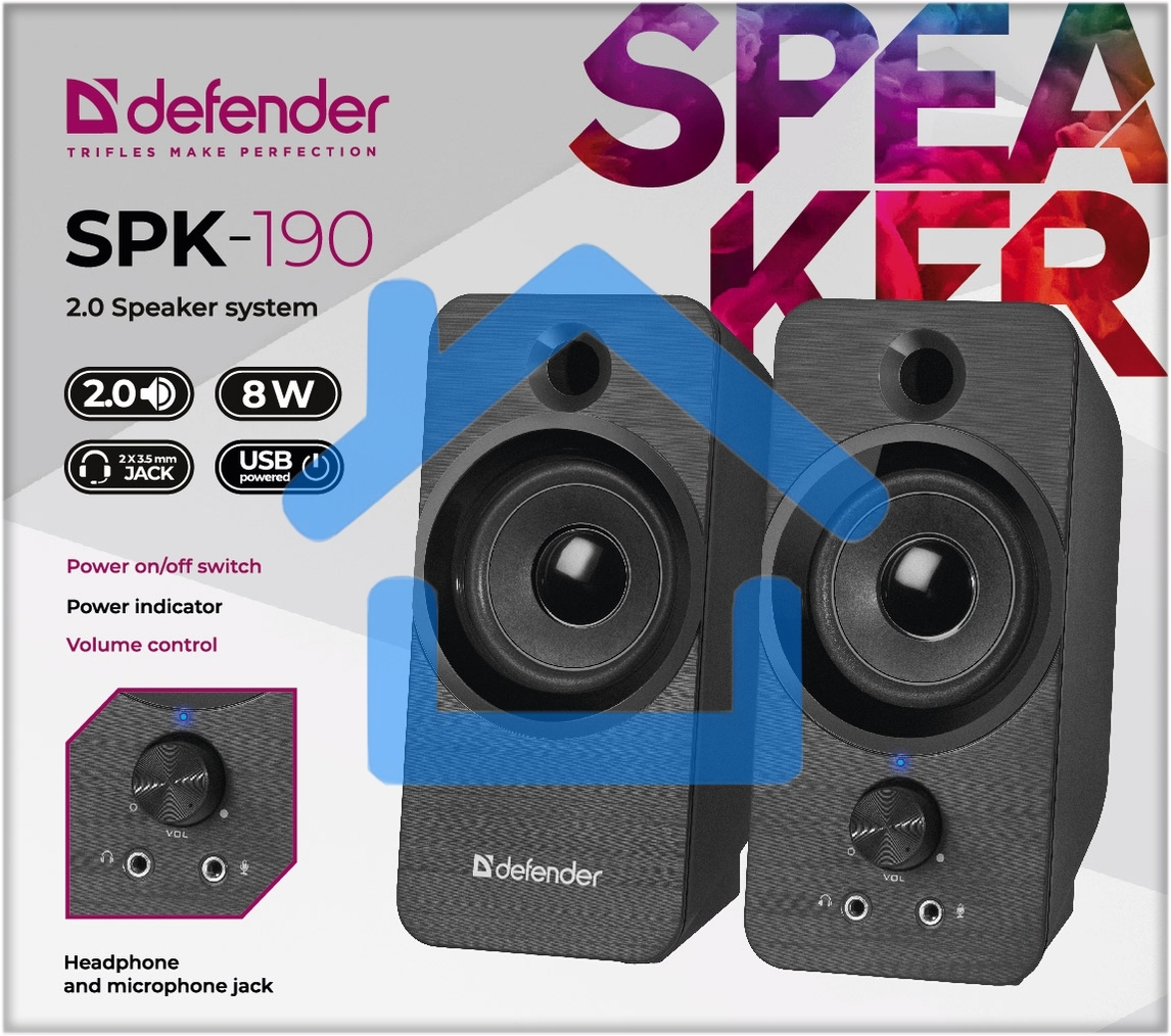 Акустическая система Defender 2.0 SPK-190 черный