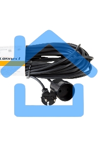 Удлинитель-шнур PROconnect ПВС 2х0.75, 20 м, б/з, 6 А, 1300 Вт, IP20, черный (Сделано в России)