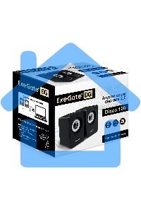 Акустическая система 2.0 ExeGate EX287054RUS Disco 120 (питание USB, 2х3Вт (6Вт RMS), 100-20000Гц, черный)