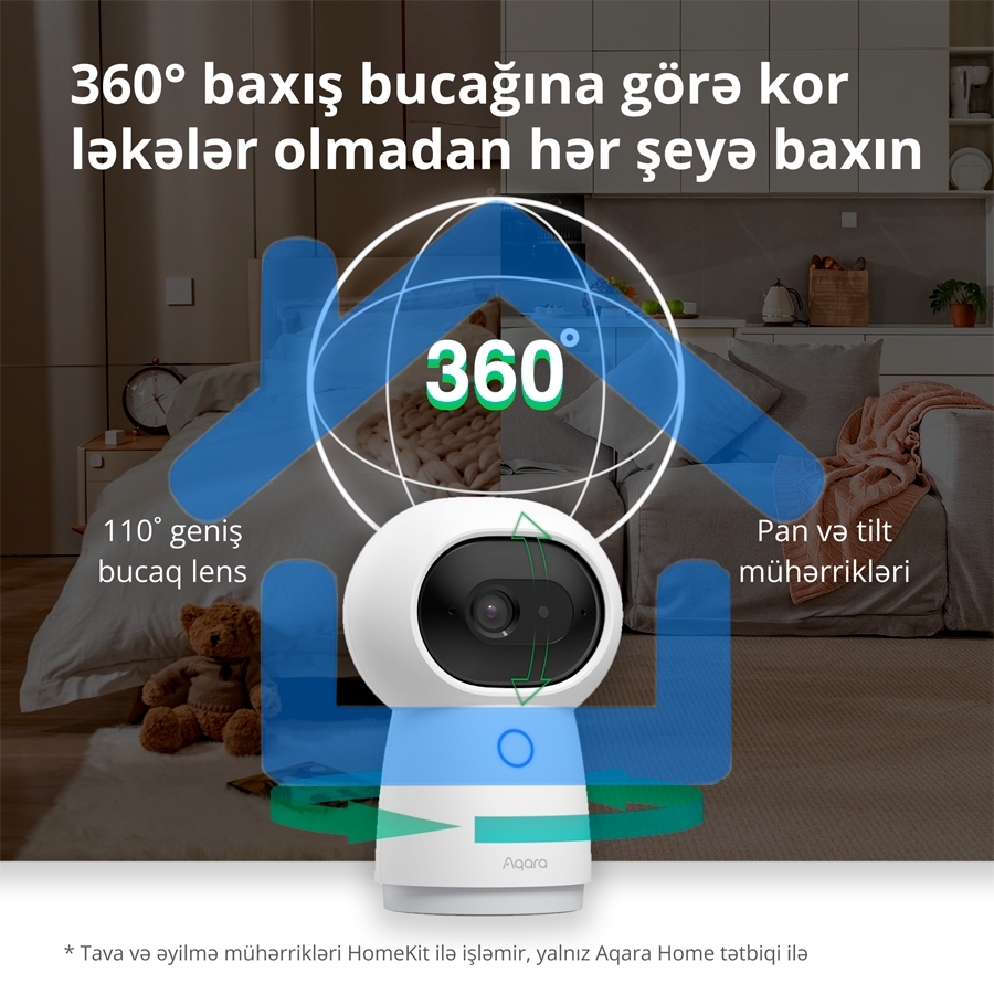 Камера AQARA Camera Hub G3/Камера+ управления/Управление жестами/Камера 360/2K 2304х1296p/Протокол связи:Zigbee/WiFi/Питание:USB-C/ белый CH-H03