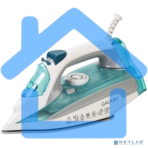 Утюг Galaxy Line GL 6127, бирюзовый, паровой, 2200 Вт, постоянный пар 50 г/мин, паровой удар 170 г/мин, функции: самоочистка, антикапля, антинакипь, функция увлажнения, вертикальное отпаривание, защита от перегрева, индикатор нагрева, керамическое покрыти