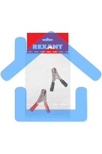 Зажим крокодил Rexant, длина 50 мм, ток 10A, 2 шт., пакет БОПП
