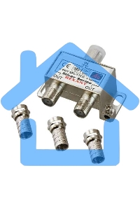 Делитель ТВ х 2 + 3шт. F 