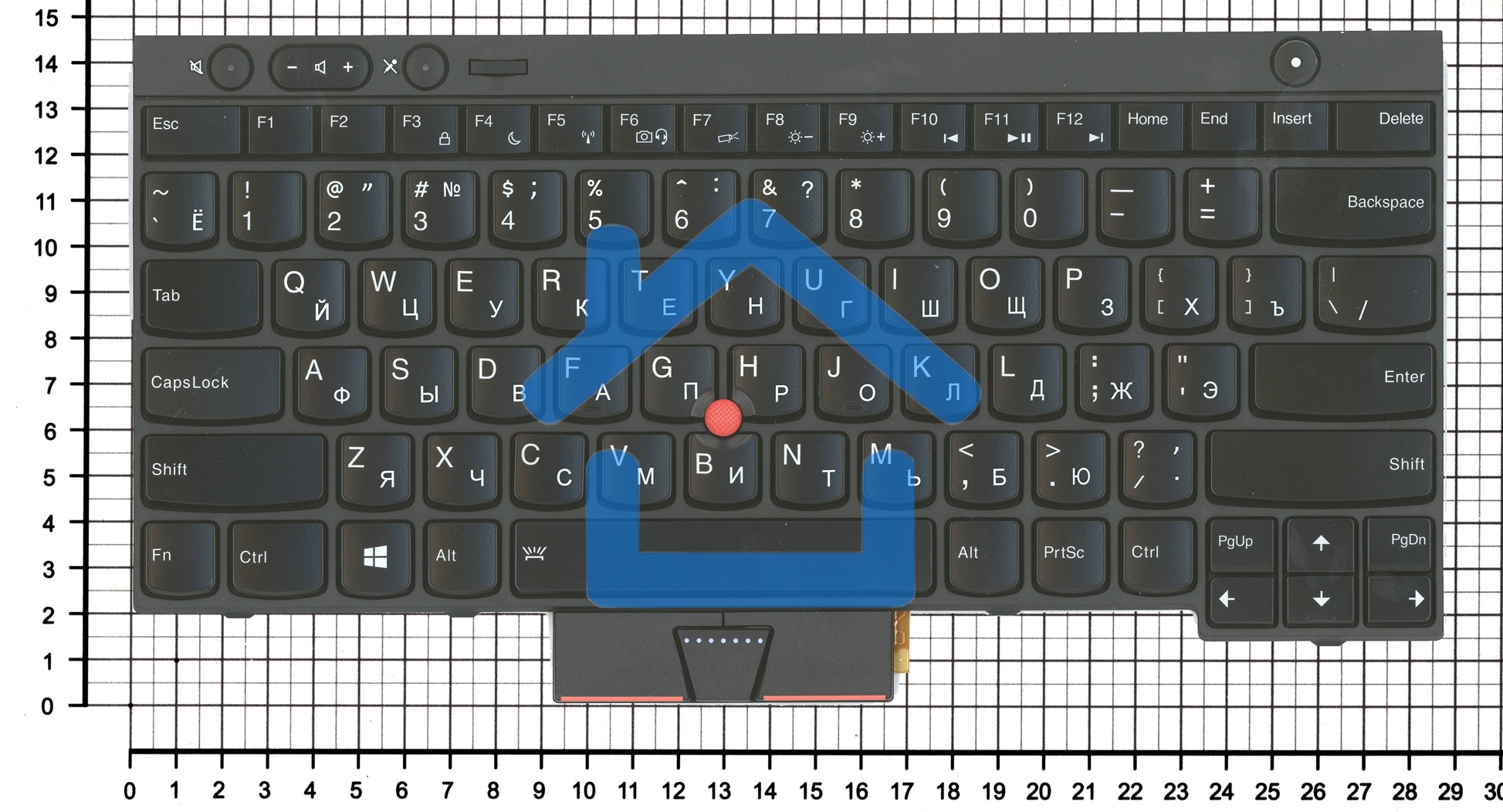 Клавиатура для ноутбука Lenovo ThinkPad T430 T430I X230 T530 L430 L530 черная с подсветкой