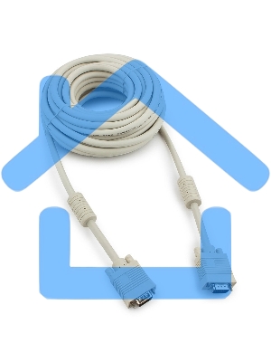 Кабель Gembird/Cablexpert CC-PPVGA-10m,Кабель VGA Premium, 15M/15M, 10м, серый, тройной экран, феррит.кольца