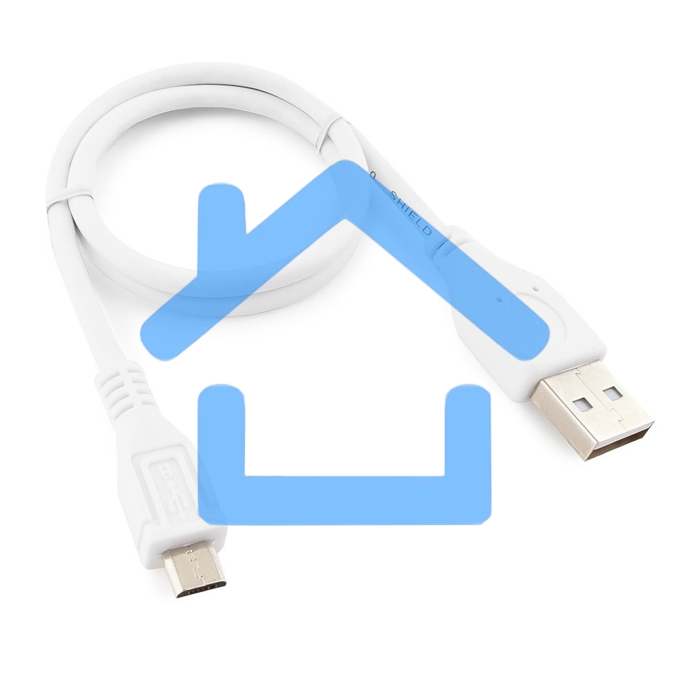 Кабель Gembird/Cablexpert CCP-mUSB2-AMBM-W-0.5M AM/microBM 5P, 0.5м, экран, белый, пакет