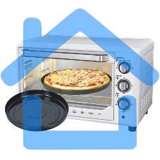 Мини-печь Sakura SA-7001WP 35л, духовка 1600Вт, механ.управление, 3 режима работы духовки (верх, низ, верх+низ), таймер на 60 минут, регулировка температуры духовки, комплектация - металлическая решетка, противень, круглая форма для выпечки (230х50 мм), у