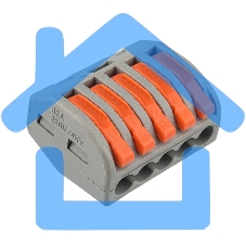 Универсальная клемма 5-проводная, серая (0,08-2,5/4 мм²) (40 шт./уп.) Rexant