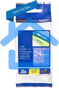 Картридж Brother TZE555 24 мм, 8 м, белый на синем, для BROTHER P-Touch