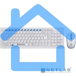 Комплект клавиатура + мышь Defender Skyline 895 Nano W (белый) Кл:104, 1000/1500/2000dpi